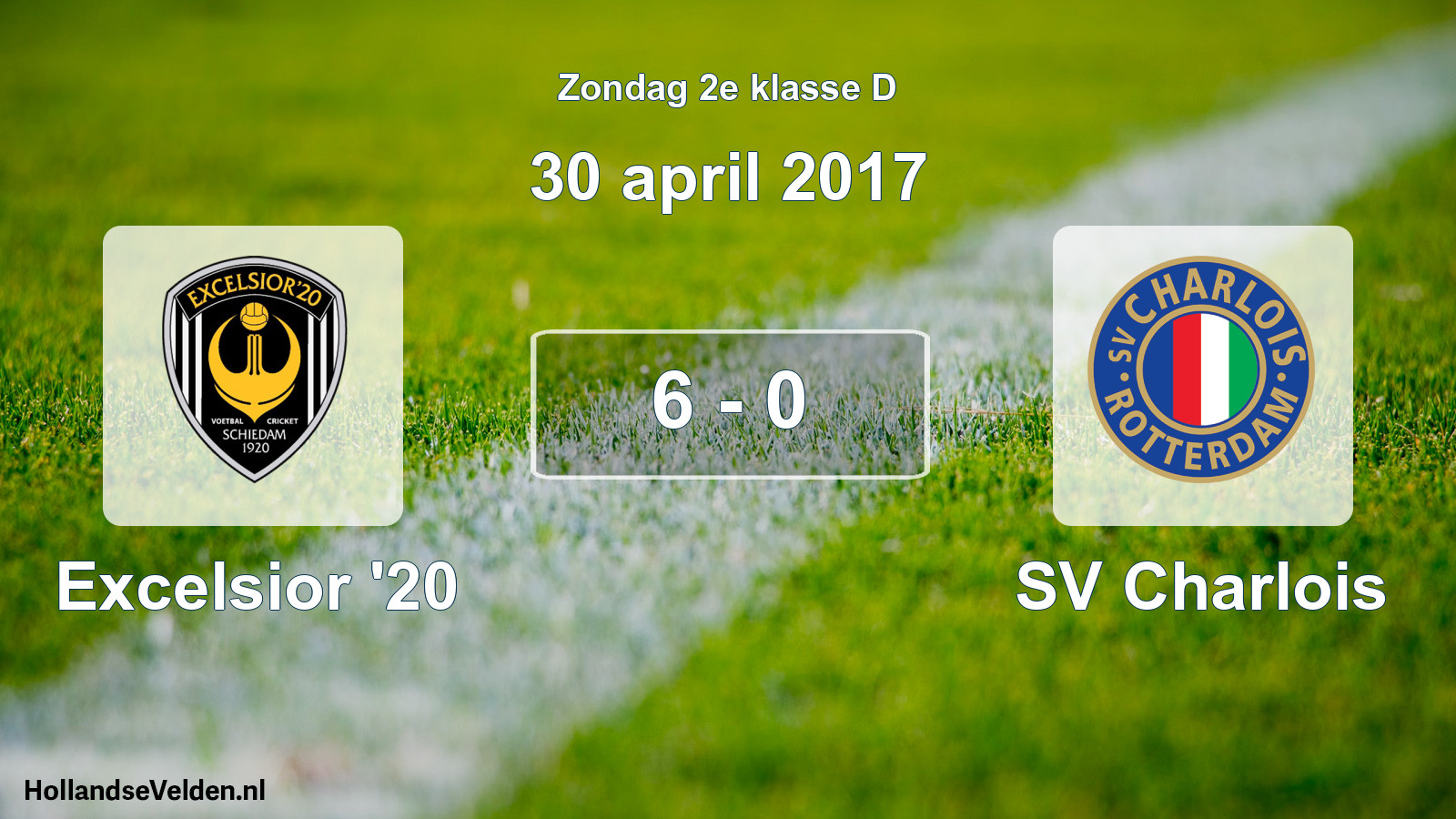 Total number of matches played: Excelsior '20 - SV Charlois 6 - 0 (30 April 2017)