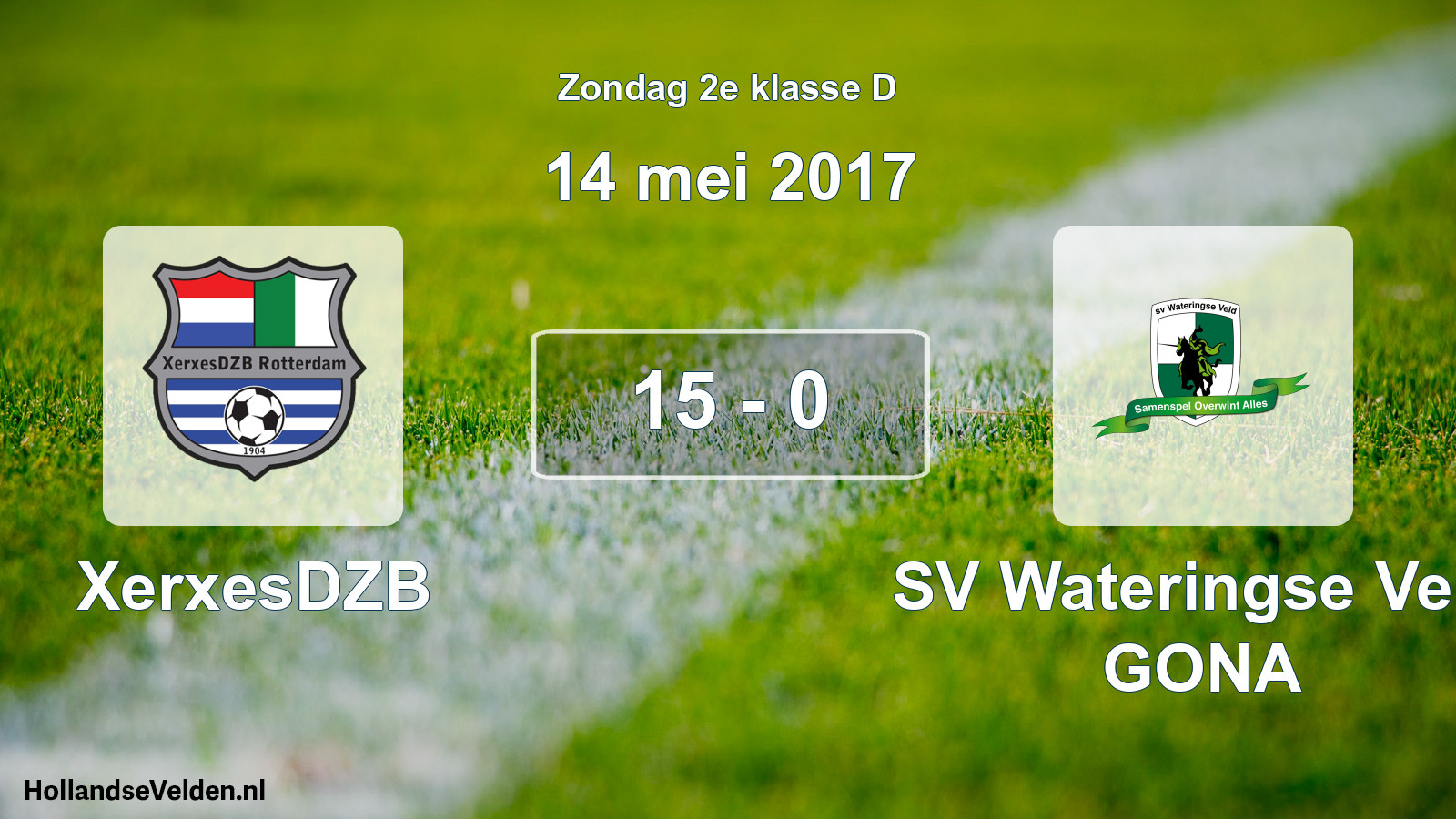 Total number of matches played: XerxesDZB - SV Wateringse Veld GONA 15 - 0 (14 May 2017)