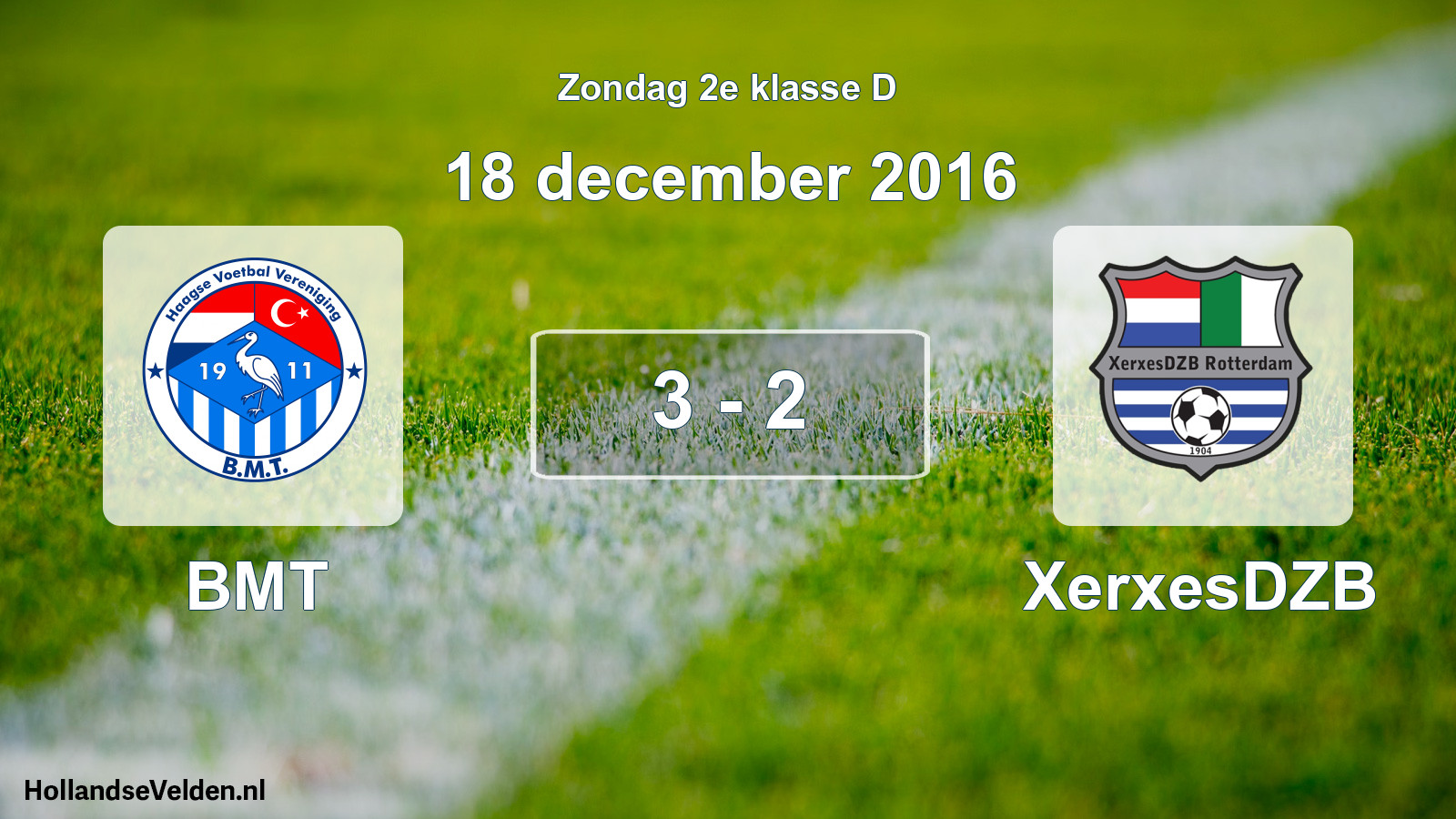 Total number of matches played: BMT - XerxesDZB 3 - 2 (18 December 2016)