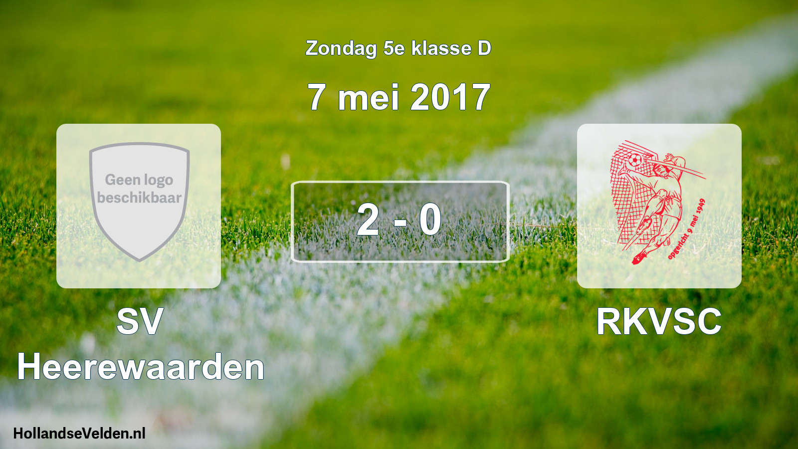 Total number of matches played: SV Heerewaarden - RKVSC 2 - 0 (7 May 2017)