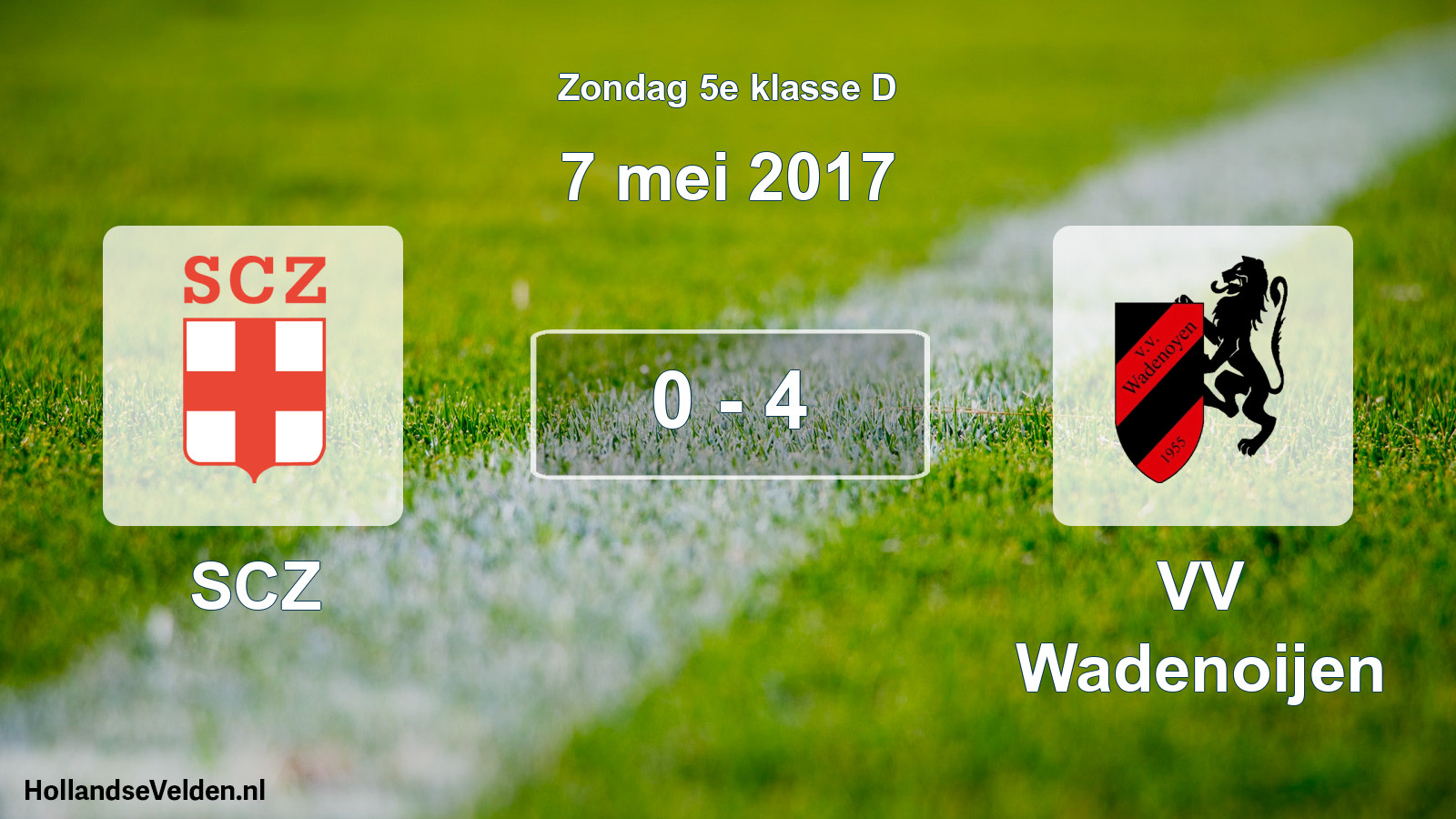 Total number of matches played: SCZ - VV Wadenoijen 0 - 4 (7 May 2017)