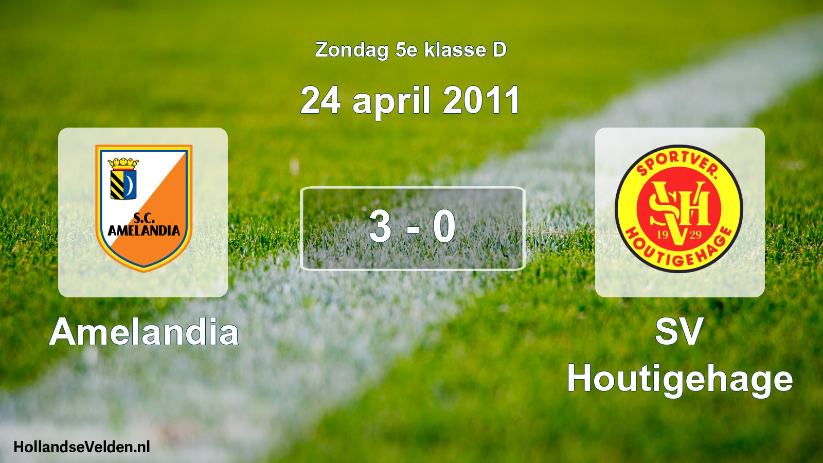Total number of matches played: Amelandia - SV Houtigehage 3 - 0 (24 April 2011)