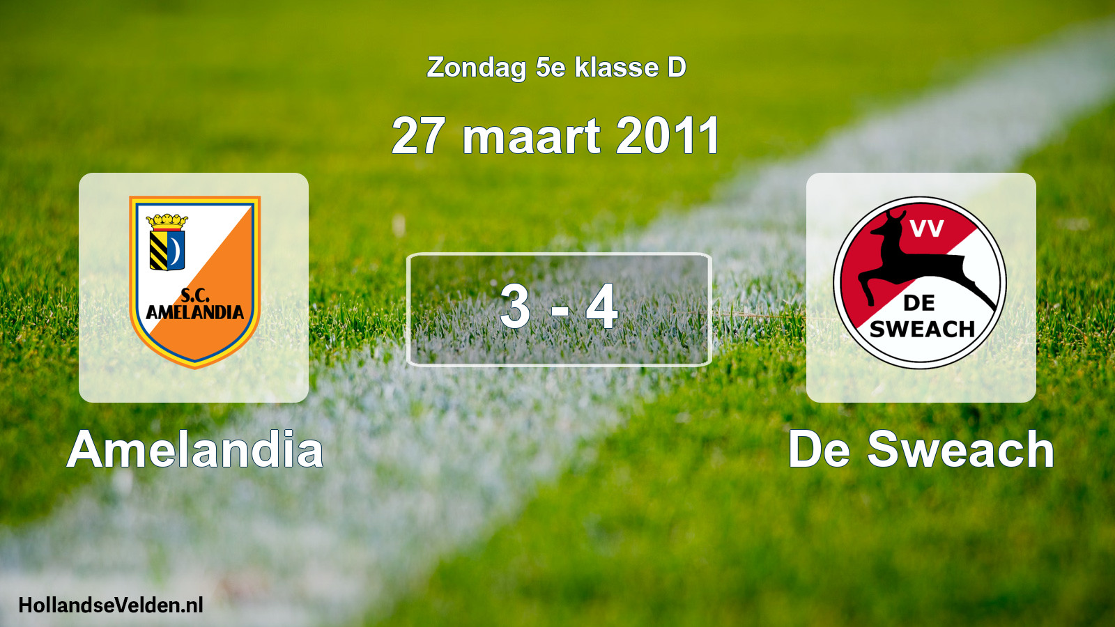 Total number of matches played: Amelandia - De Sweach 3 - 4 (27 March 2011)