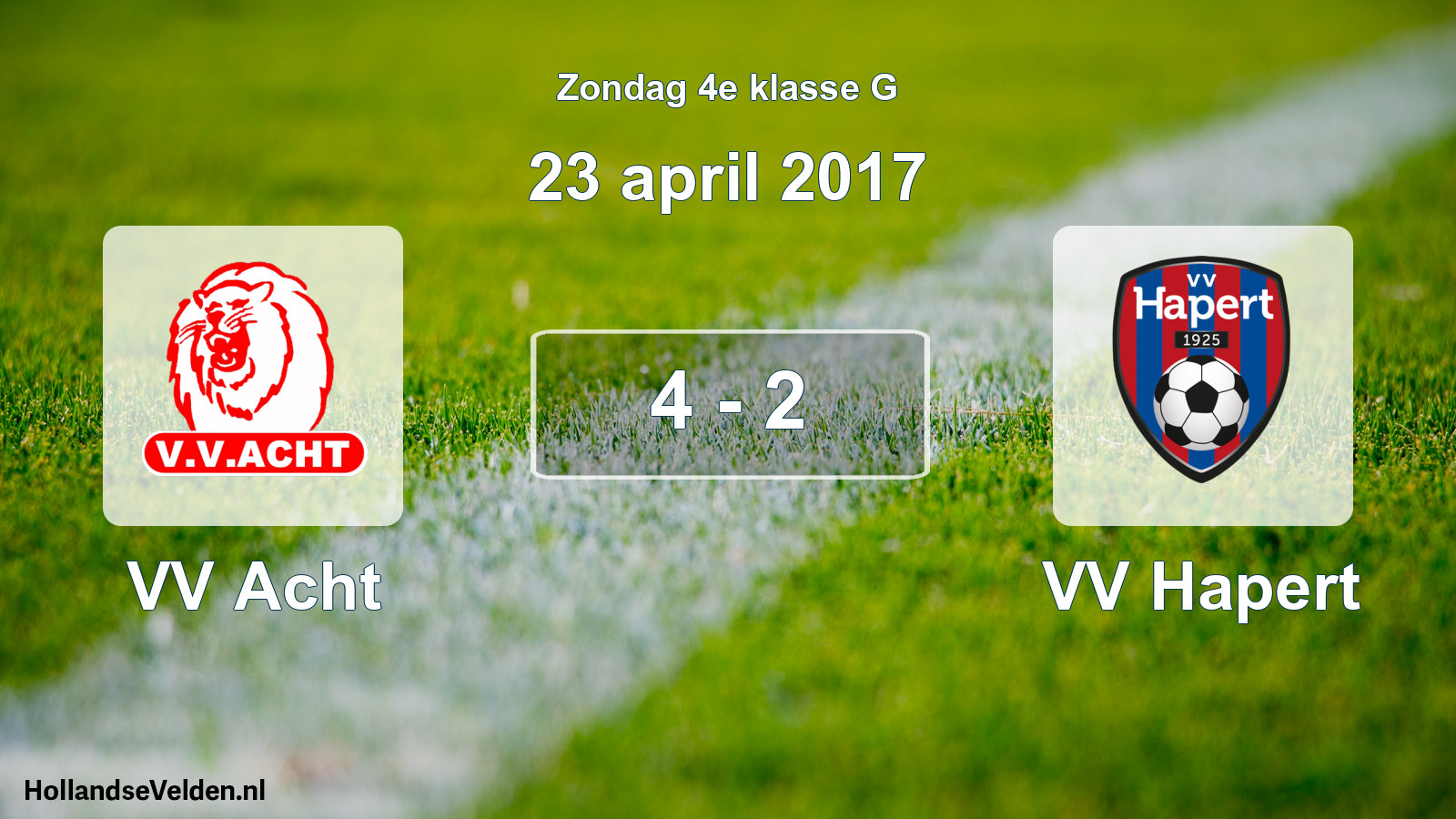 Total number of matches played: VV Acht - VV Hapert 4 - 2 (23 April 2017)