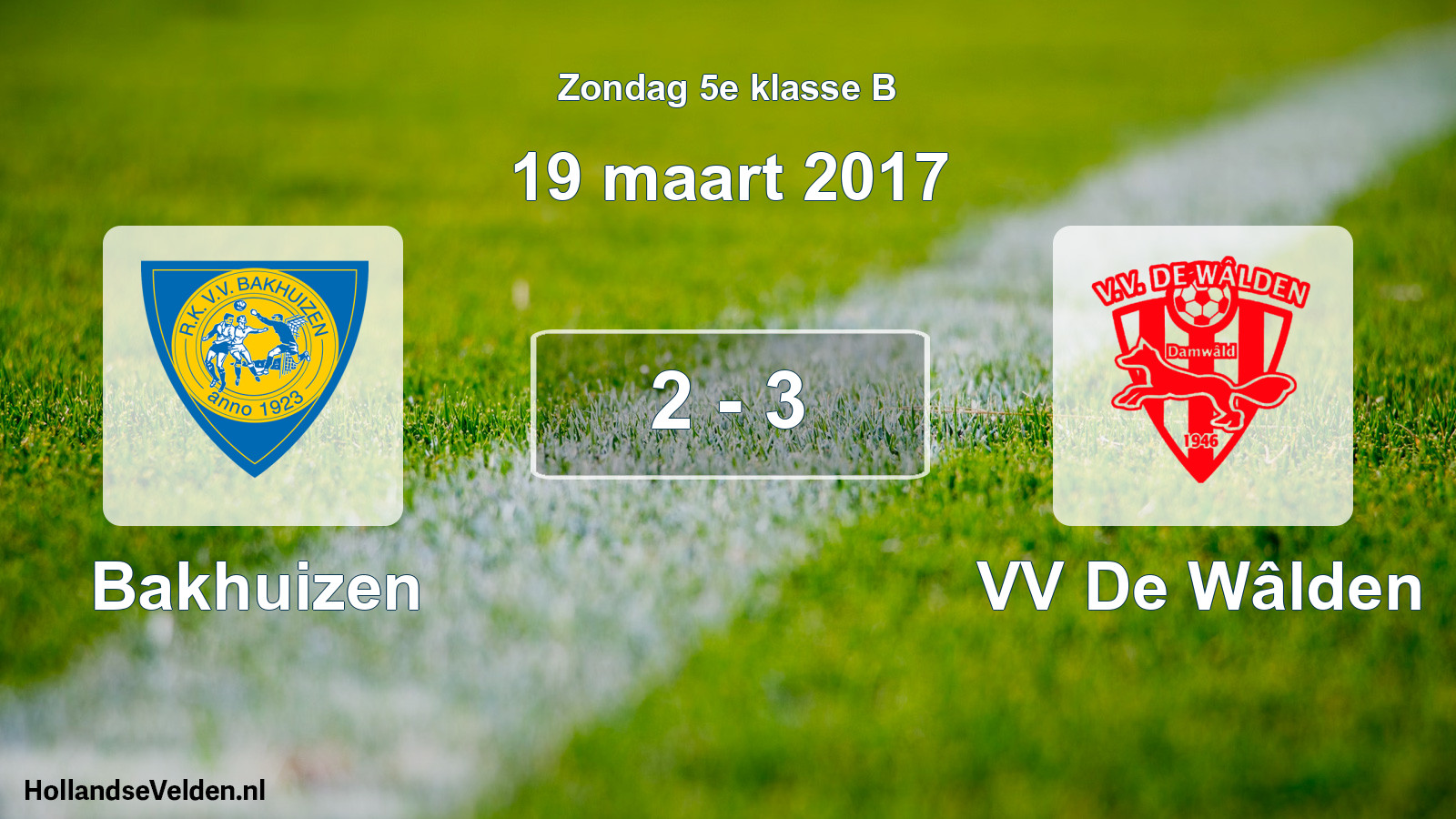 Total number of matches played: Bakhuizen - VV De Wâlden 2 - 3 (19 March 2017)