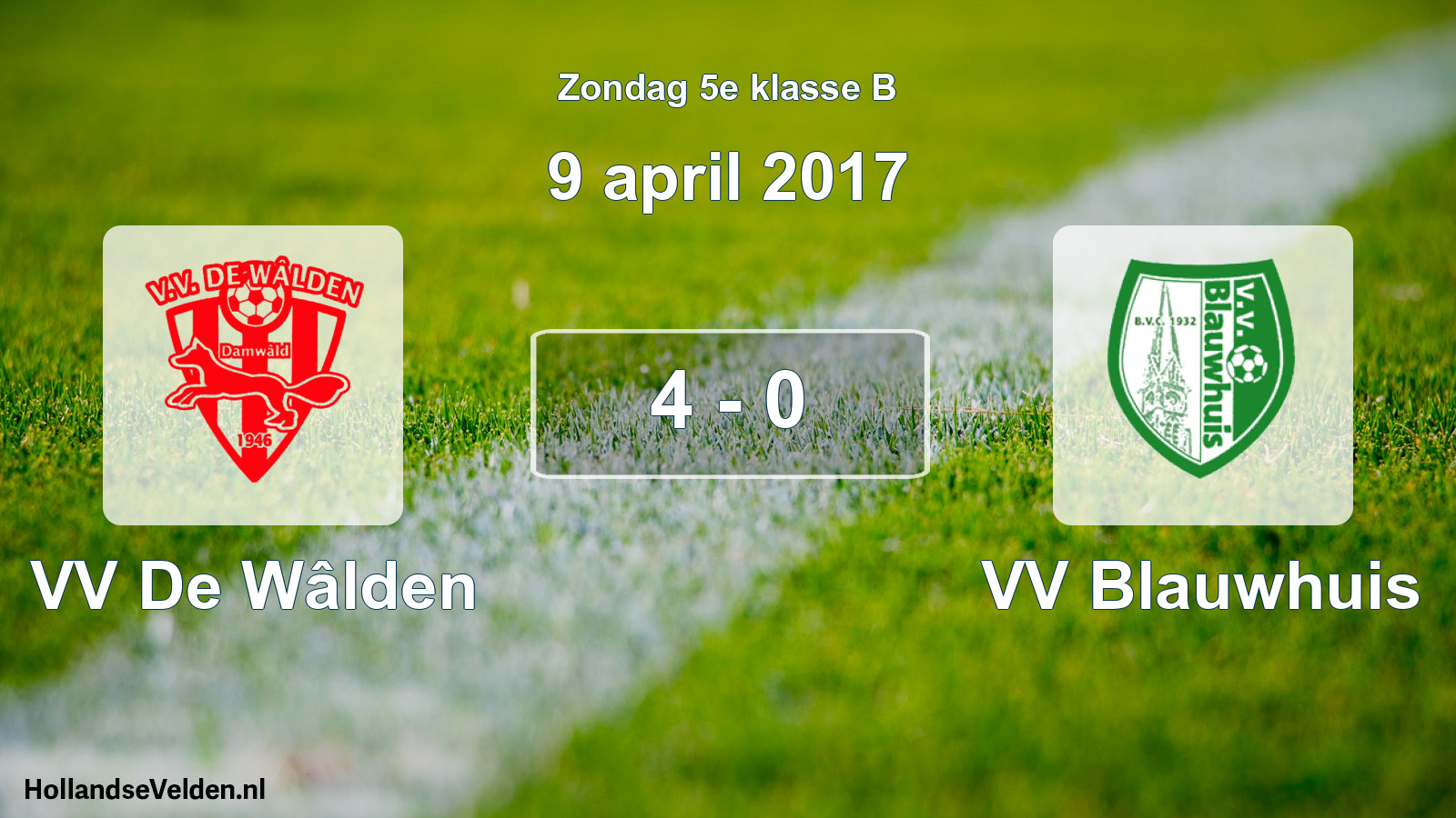 Total number of matches played: VV De Wâlden - VV Blauwhuis 4 - 0 (9 April 2017)