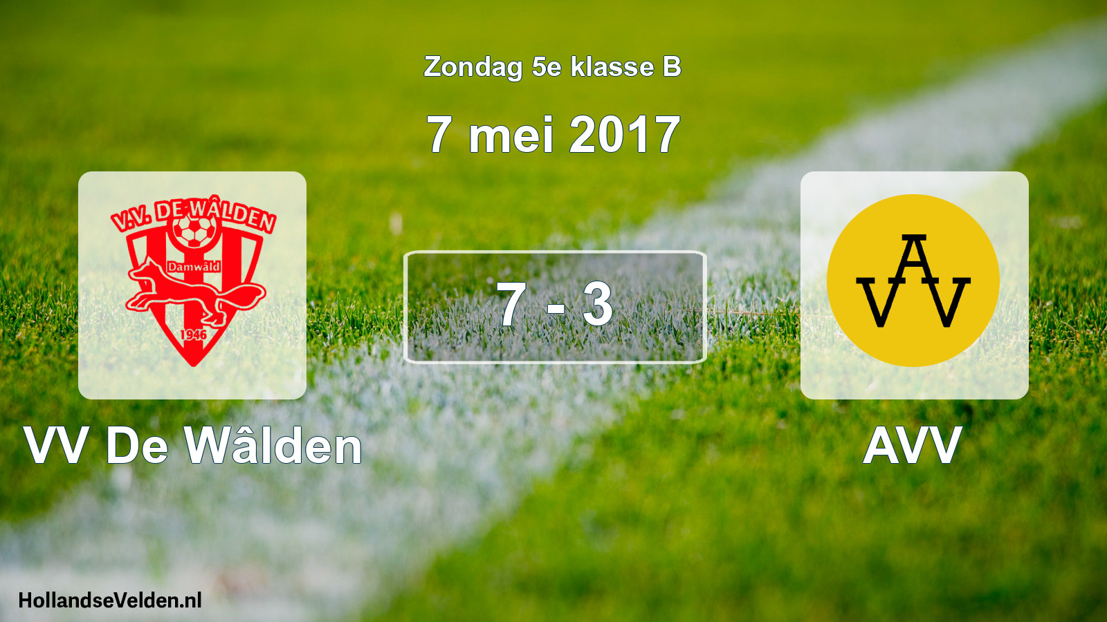 Total number of matches played: VV De Wâlden - AVV 7 - 3 (7 May 2017)