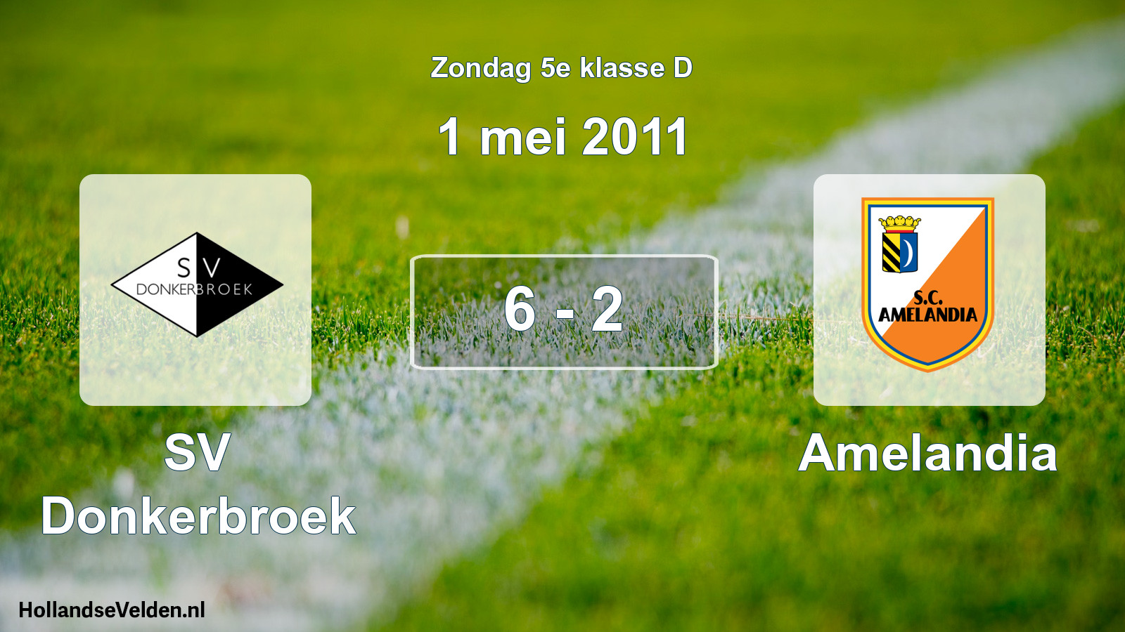 Total number of matches played: SV Donkerbroek - Amelandia 6 - 2 (1 May 2011)