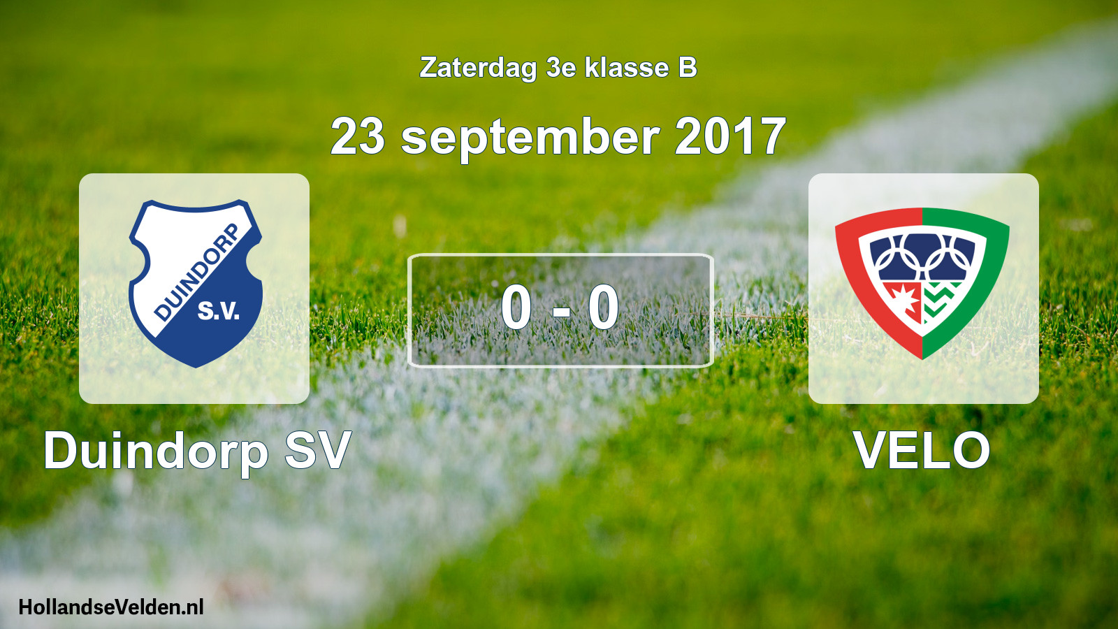 Total number of matches played: Duindorp SV - VELO 0 - 0 (23 September 2017)