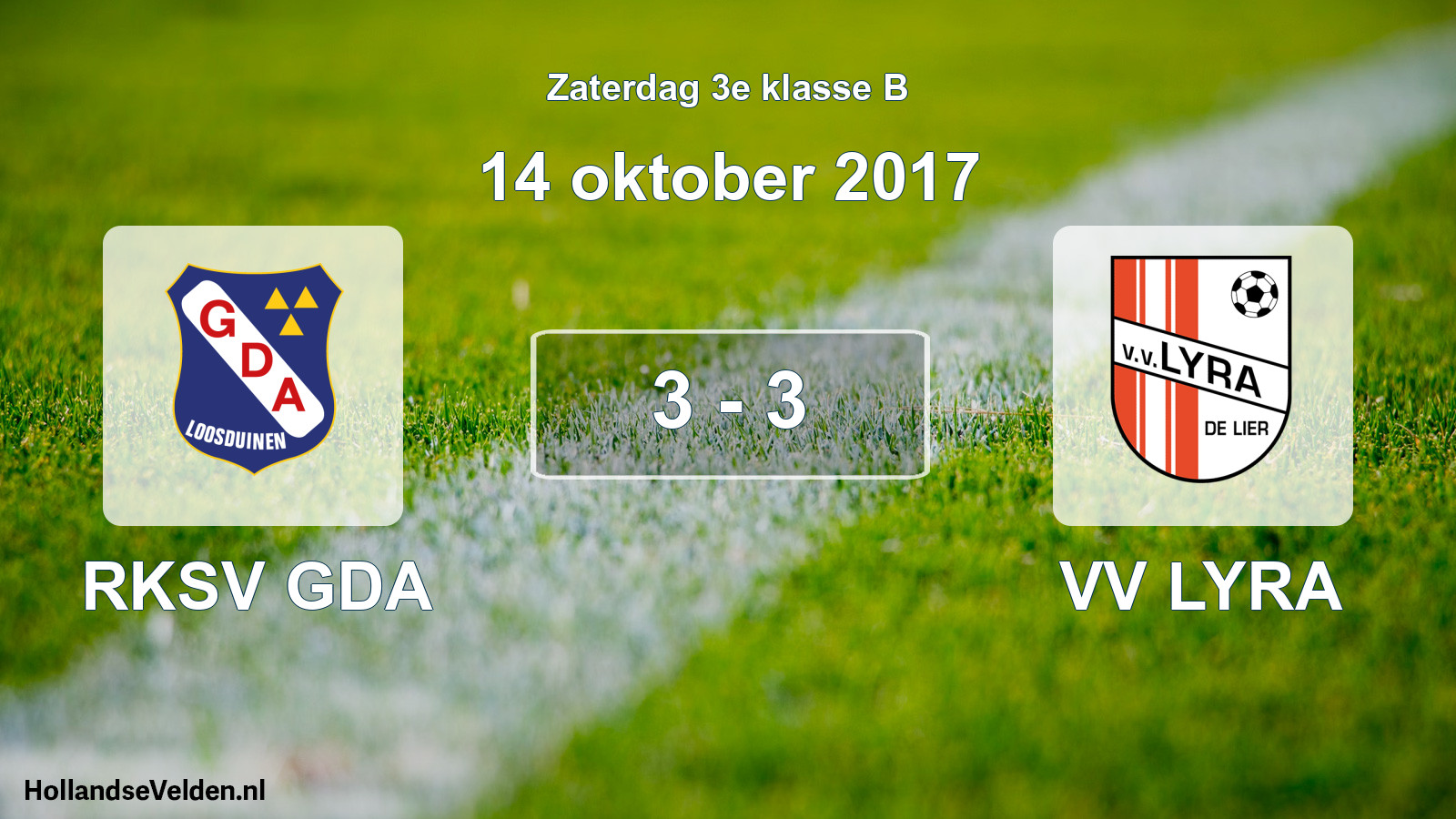 Total number of matches played: RKSV GDA - VV LYRA 3 - 3 (14 October 2017)