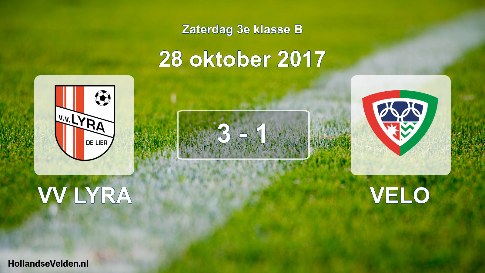 Total number of matches played: VV LYRA - VELO 3 - 1 (28 October 2017)