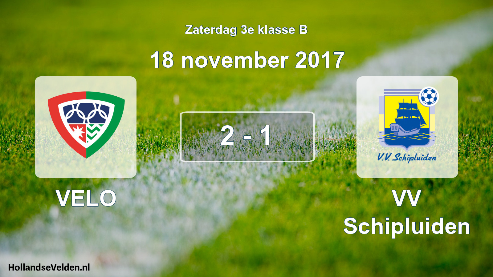Total number of matches played: VELO - VV Schipluiden 2 - 1 (18 November 2017)