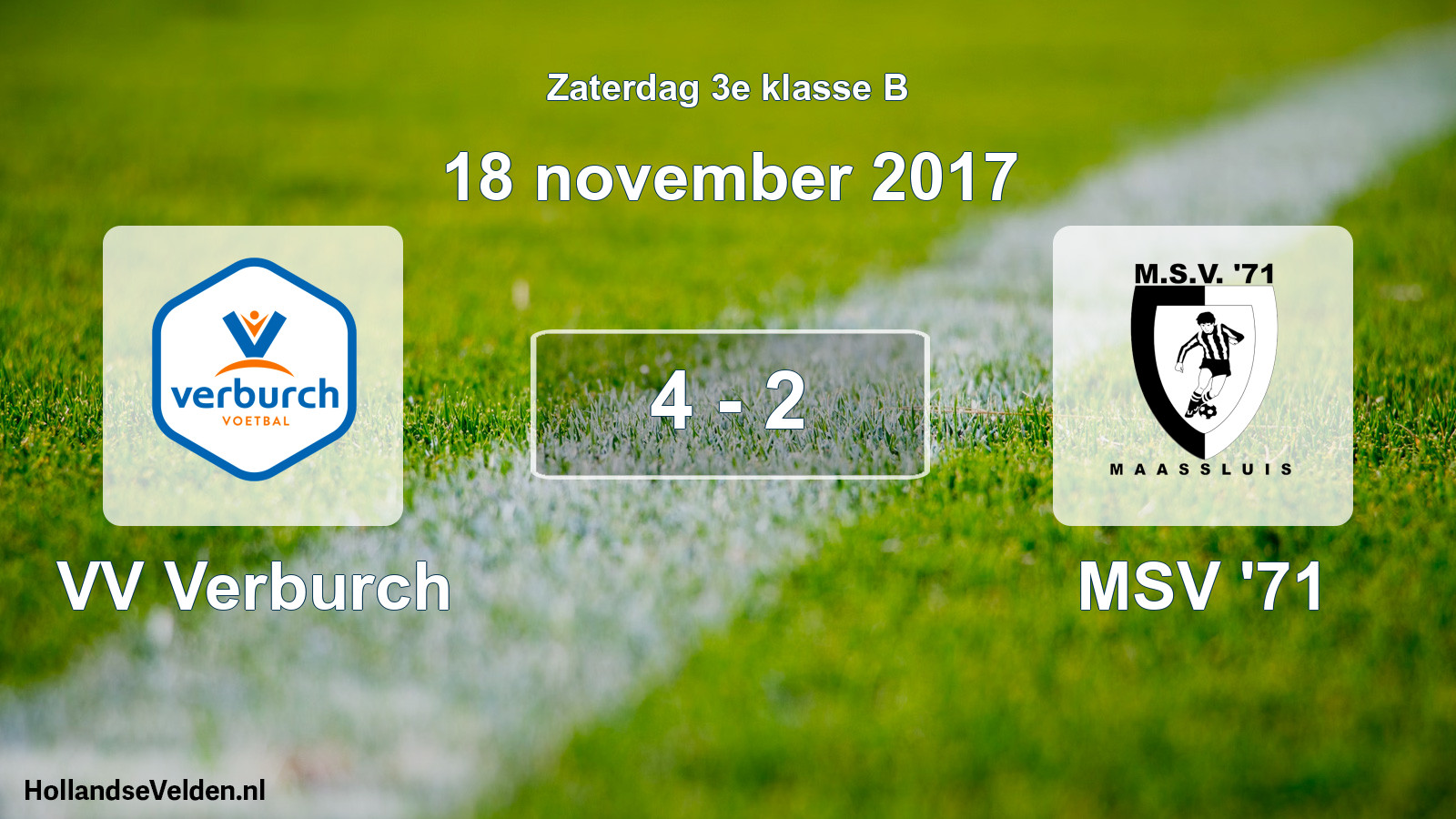 Total number of matches played: VV Verburch - MSV '71 4 - 2 (18 November 2017)