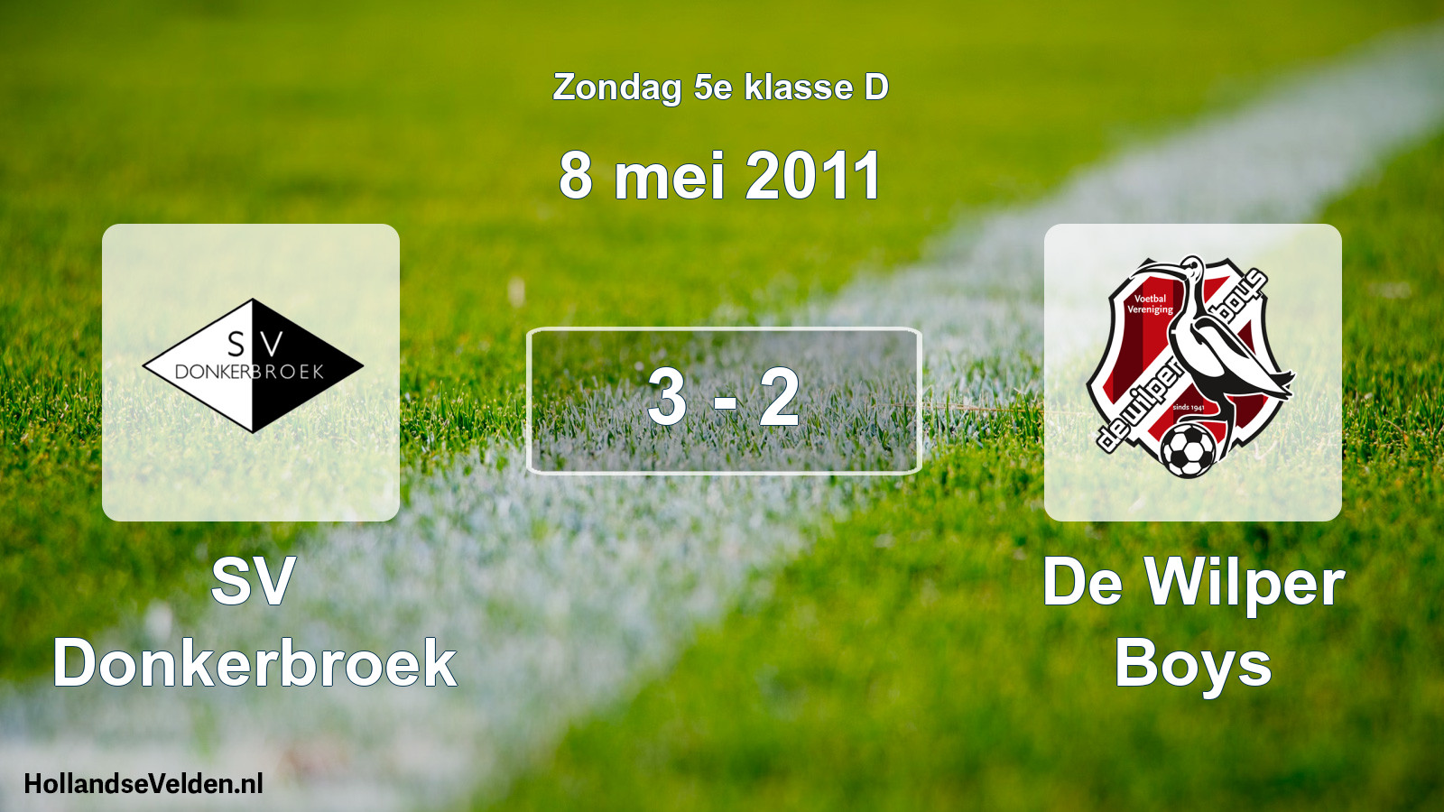 Total number of matches played: SV Donkerbroek - De Wilper Boys 3 - 2 (8 May 2011)