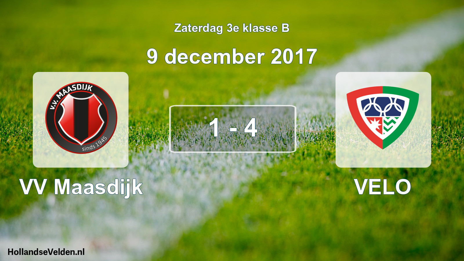 Total number of matches played: VV Maasdijk - VELO 1 - 4 (9 December 2017)