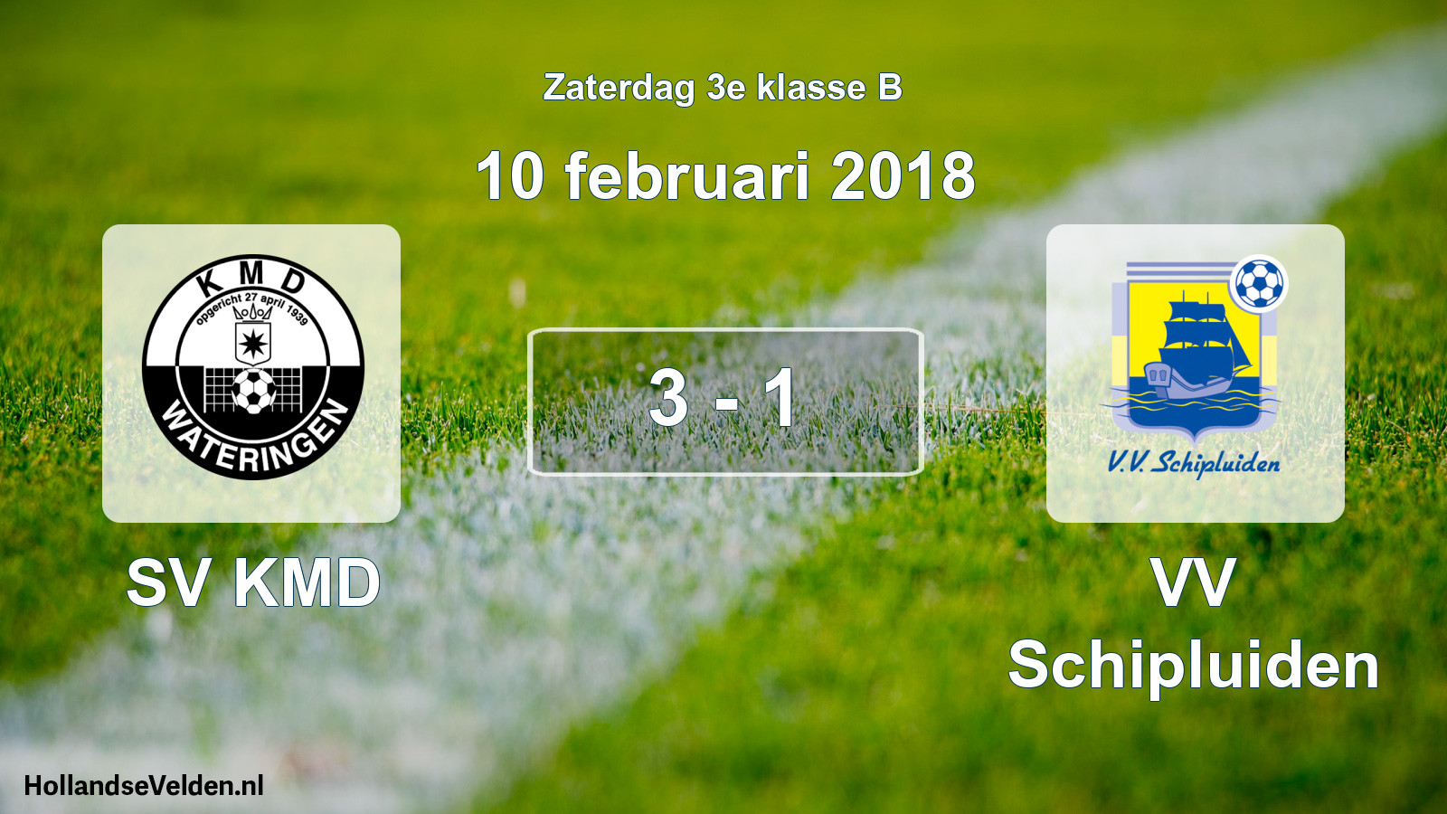Total number of matches played: SV KMD - VV Schipluiden 3 - 1 (10 February 2018)