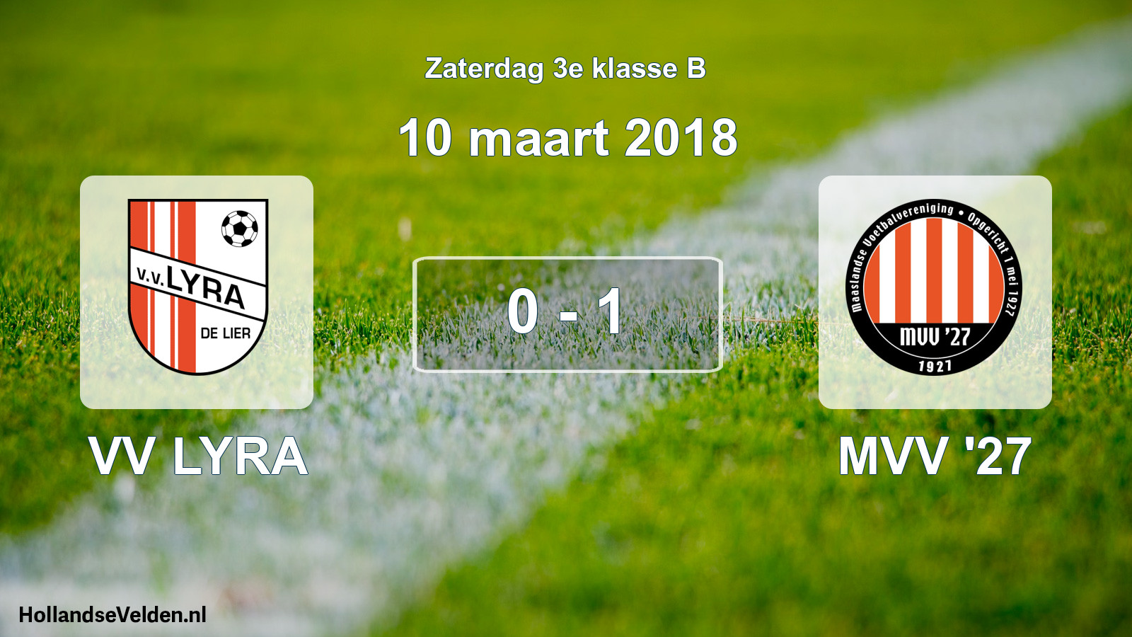 Total number of matches played: VV LYRA - MVV '27 0 - 1 (10 March 2018)