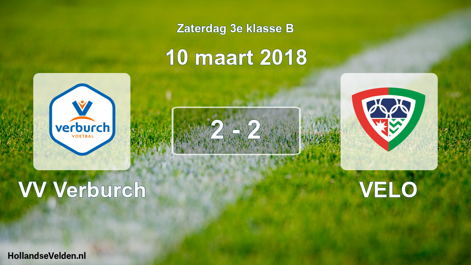 Total number of matches played: VV Verburch - VELO 2 - 2 (10 March 2018)