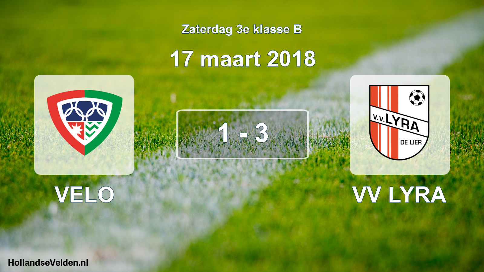Total number of matches played: VELO - VV LYRA 1 - 3 (17 March 2018)