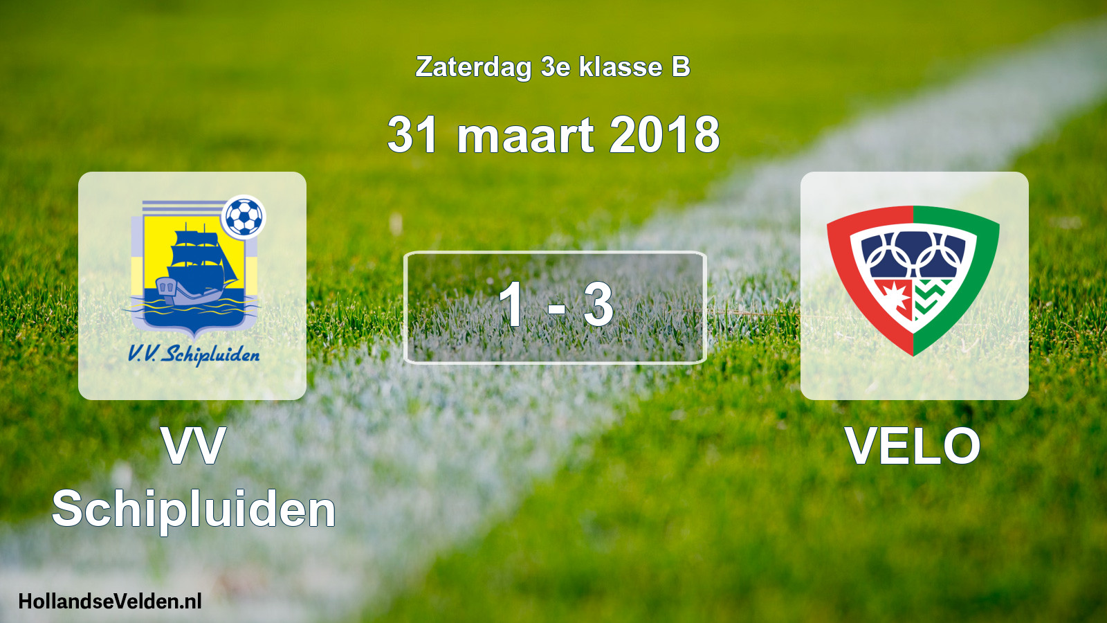 Total number of matches played: VV Schipluiden - VELO 1 - 3 (31 March 2018)