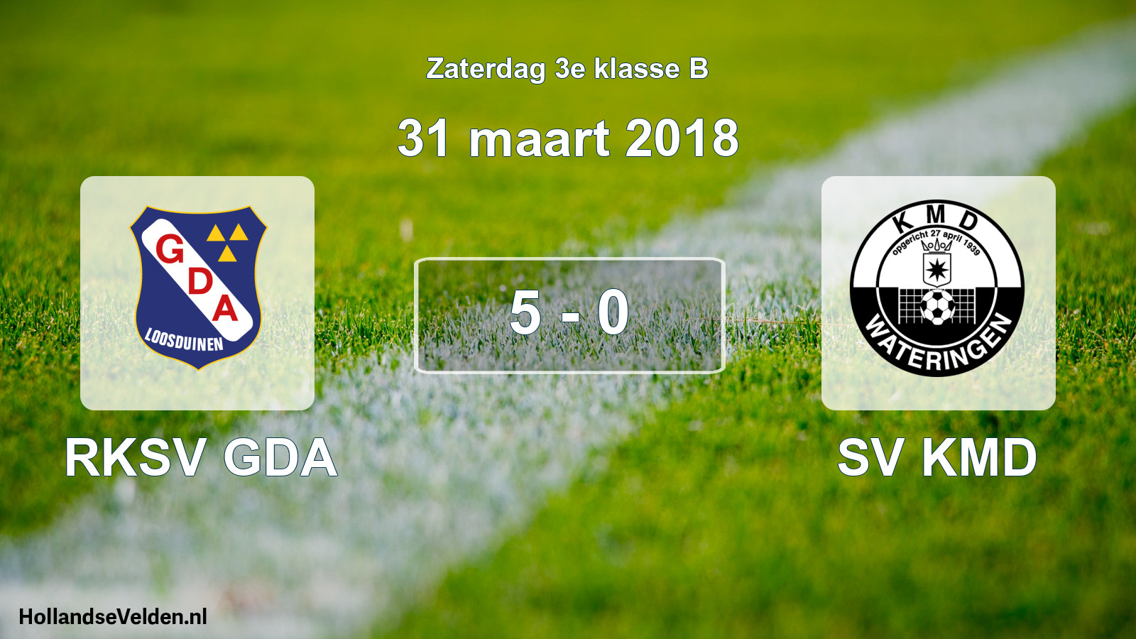 Total number of matches played: RKSV GDA - SV KMD 5 - 0 (31 March 2018)