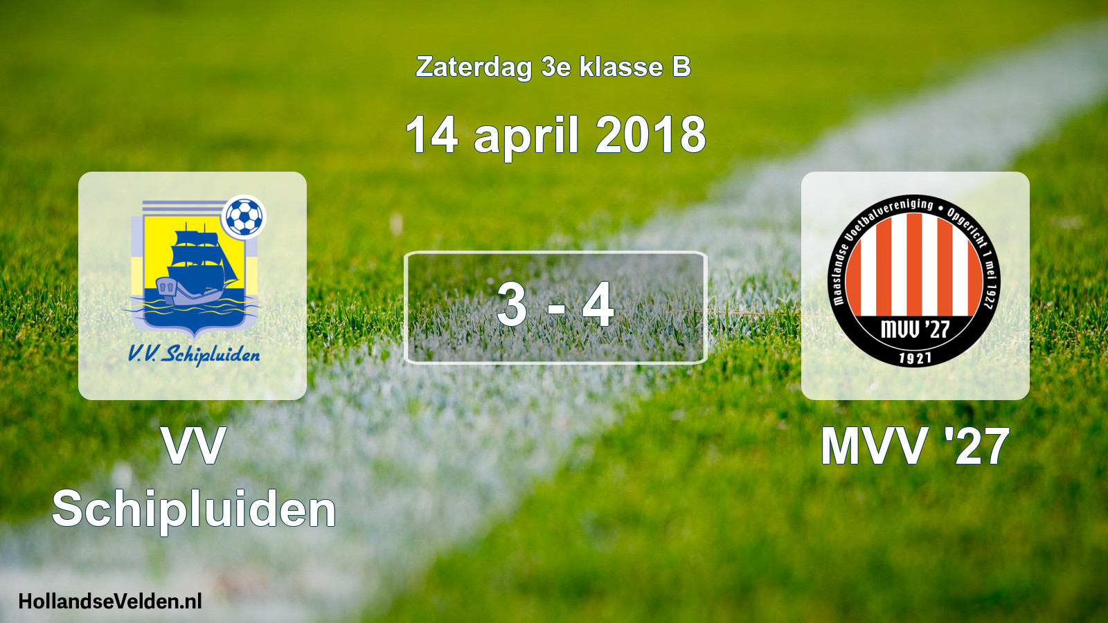 Total number of matches played: VV Schipluiden - MVV '27 3 - 4 (14 April 2018)