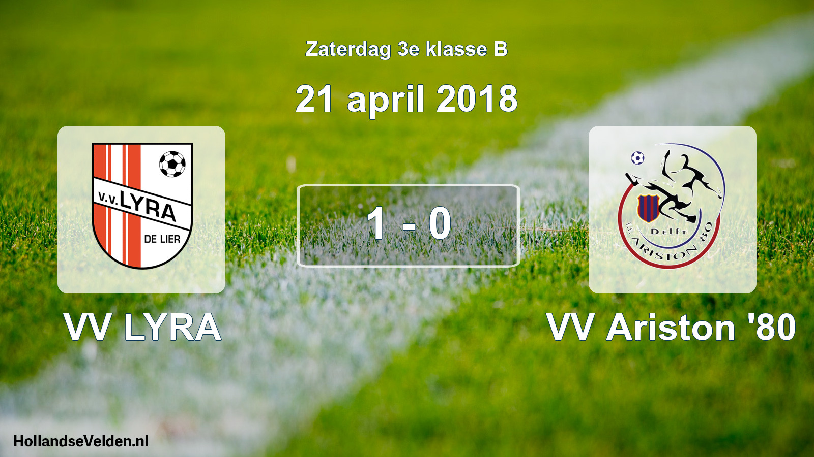Total number of matches played: VV LYRA - VV Ariston '80 1 - 0 (21 April 2018)
