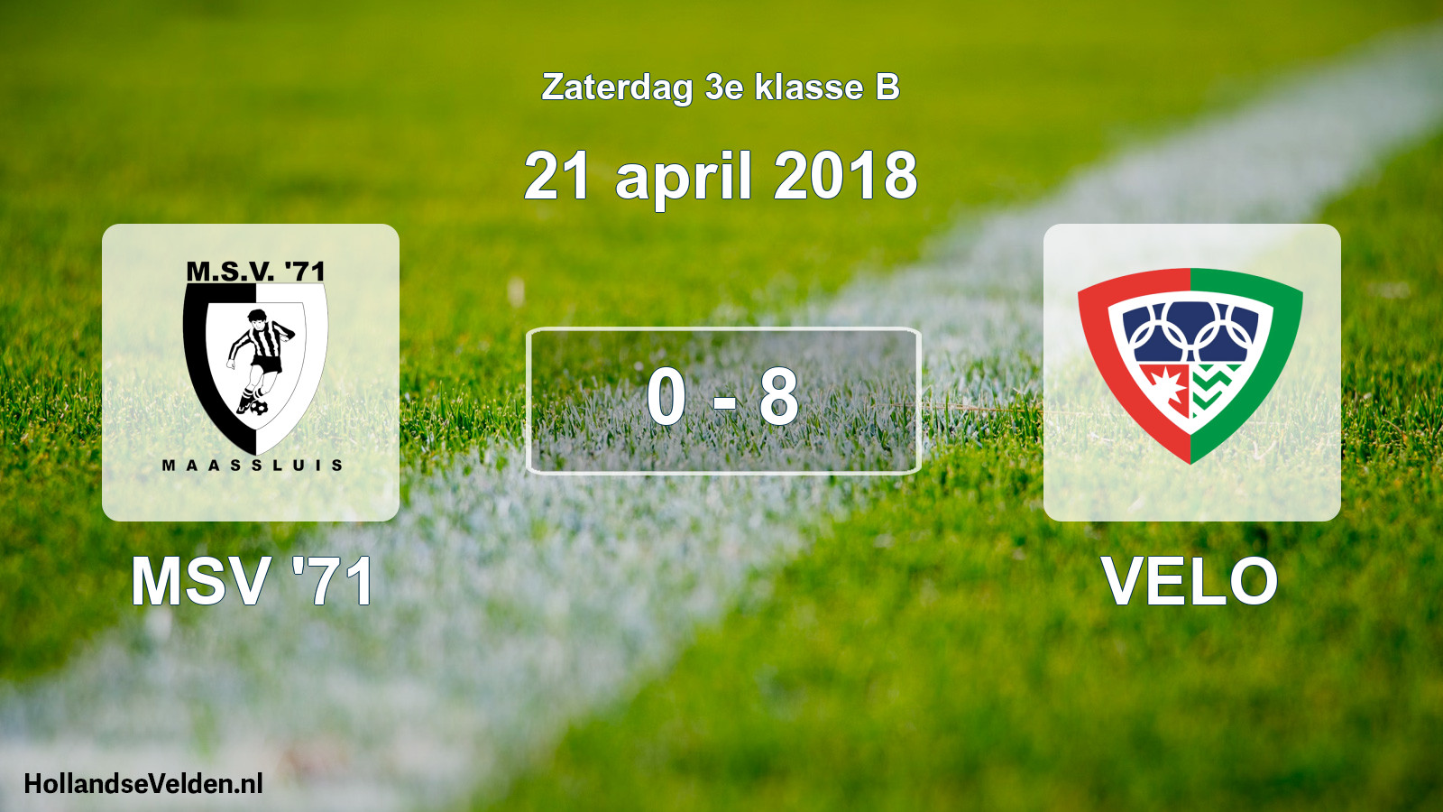 Total number of matches played: MSV '71 - VELO 0 - 8 (21 April 2018)
