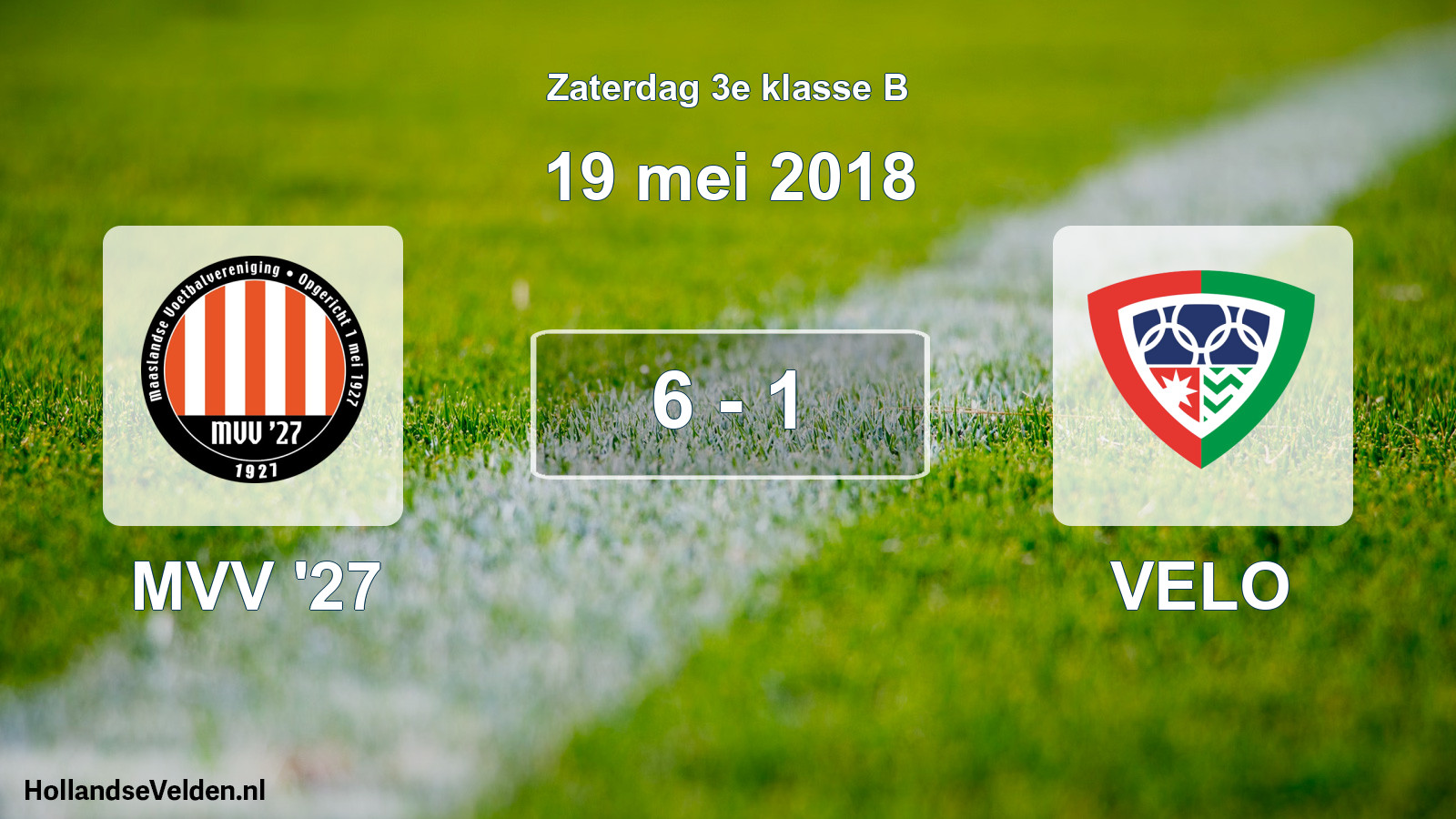 Total number of matches played: MVV '27 - VELO 6 - 1 (19 May 2018)