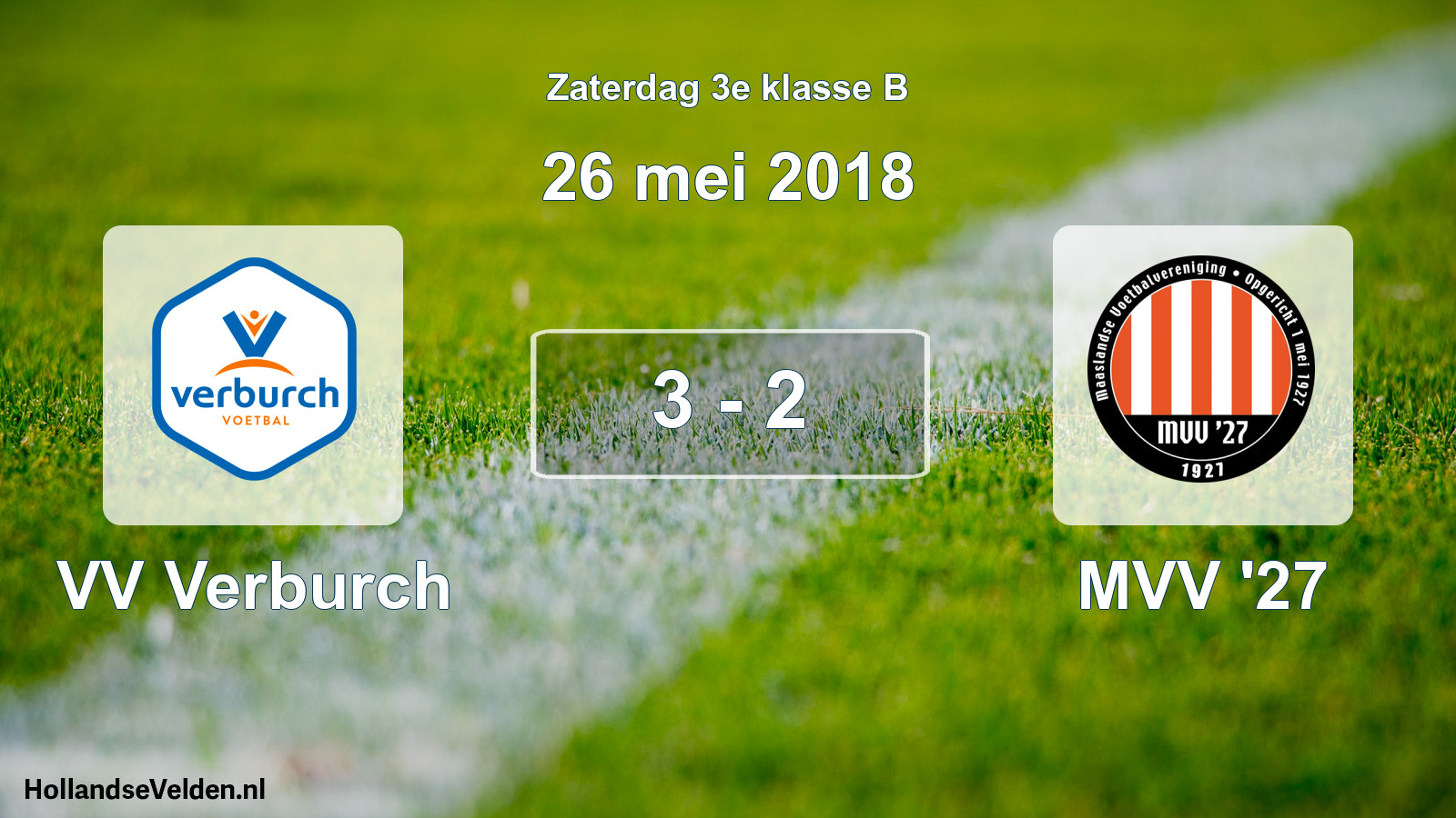 Total number of matches played: VV Verburch - MVV '27 3 - 2 (26 May 2018)