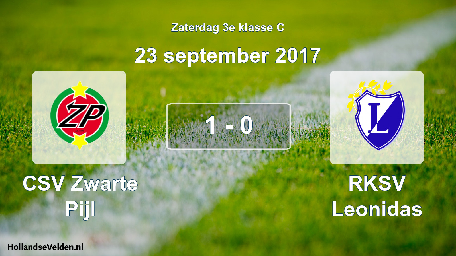 Total number of matches played: CSV Zwarte Pijl - RKSV Leonidas 1 - 0 (23 September 2017)