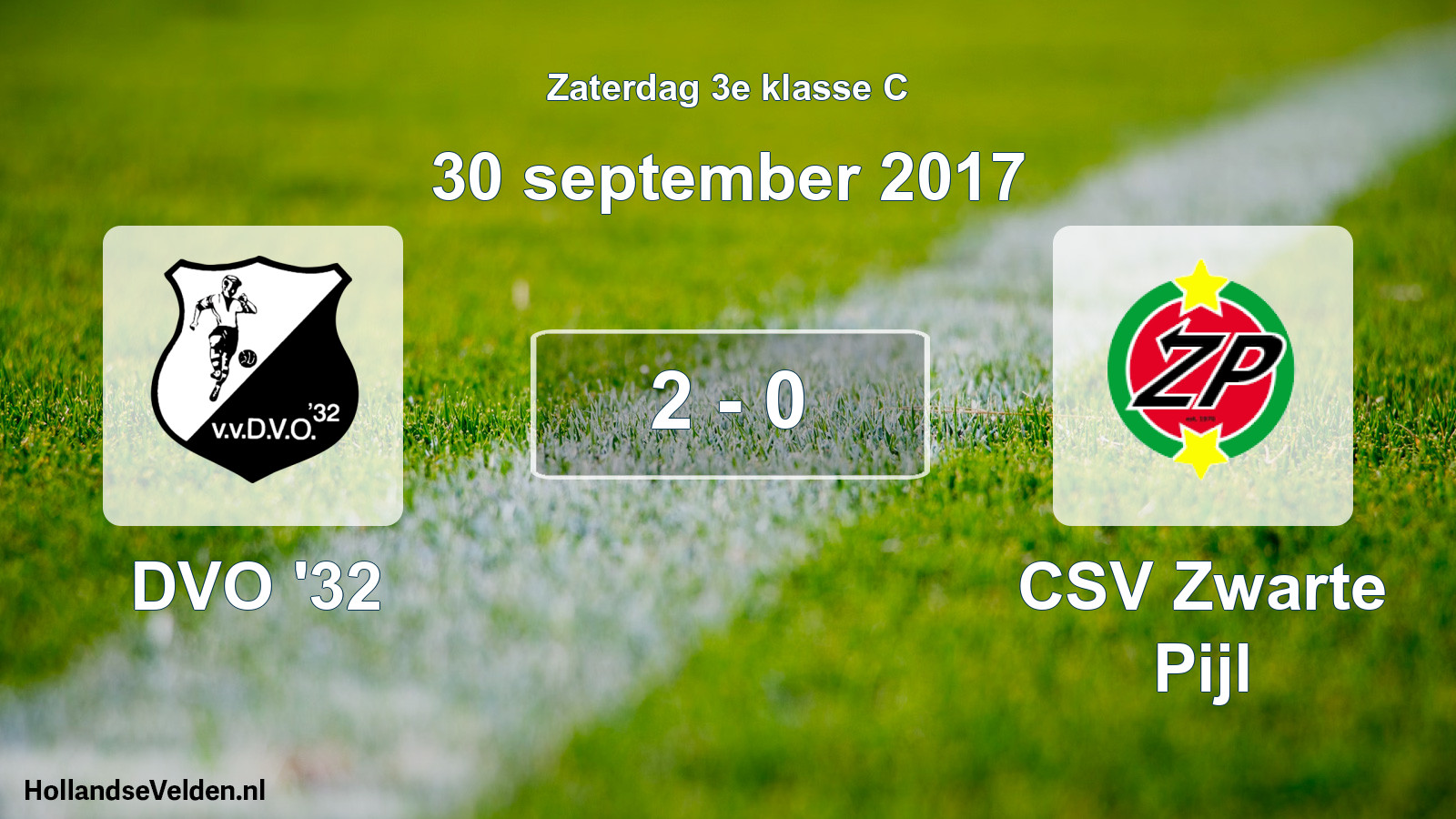 Total number of matches played: DVO '32 - CSV Zwarte Pijl 2 - 0 (30 September 2017)