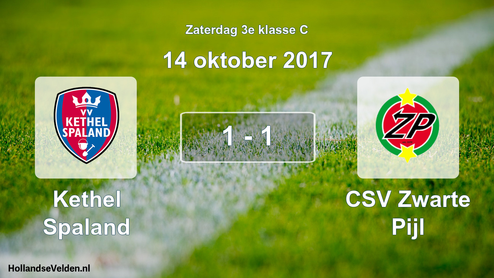 Total number of matches played: Kethel Spaland - CSV Zwarte Pijl 1 - 1 (14 October 2017)