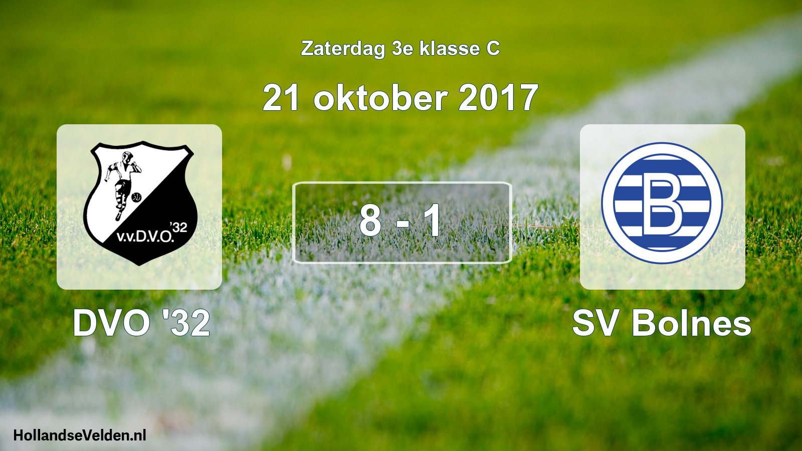 Total number of matches played: DVO '32 - SV Bolnes 8 - 1 (21 October 2017)