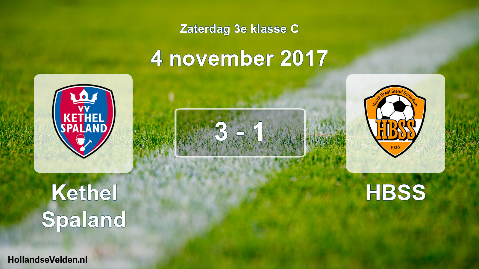 Total number of matches played: Kethel Spaland - HBSS 3 - 1 (4 November 2017)
