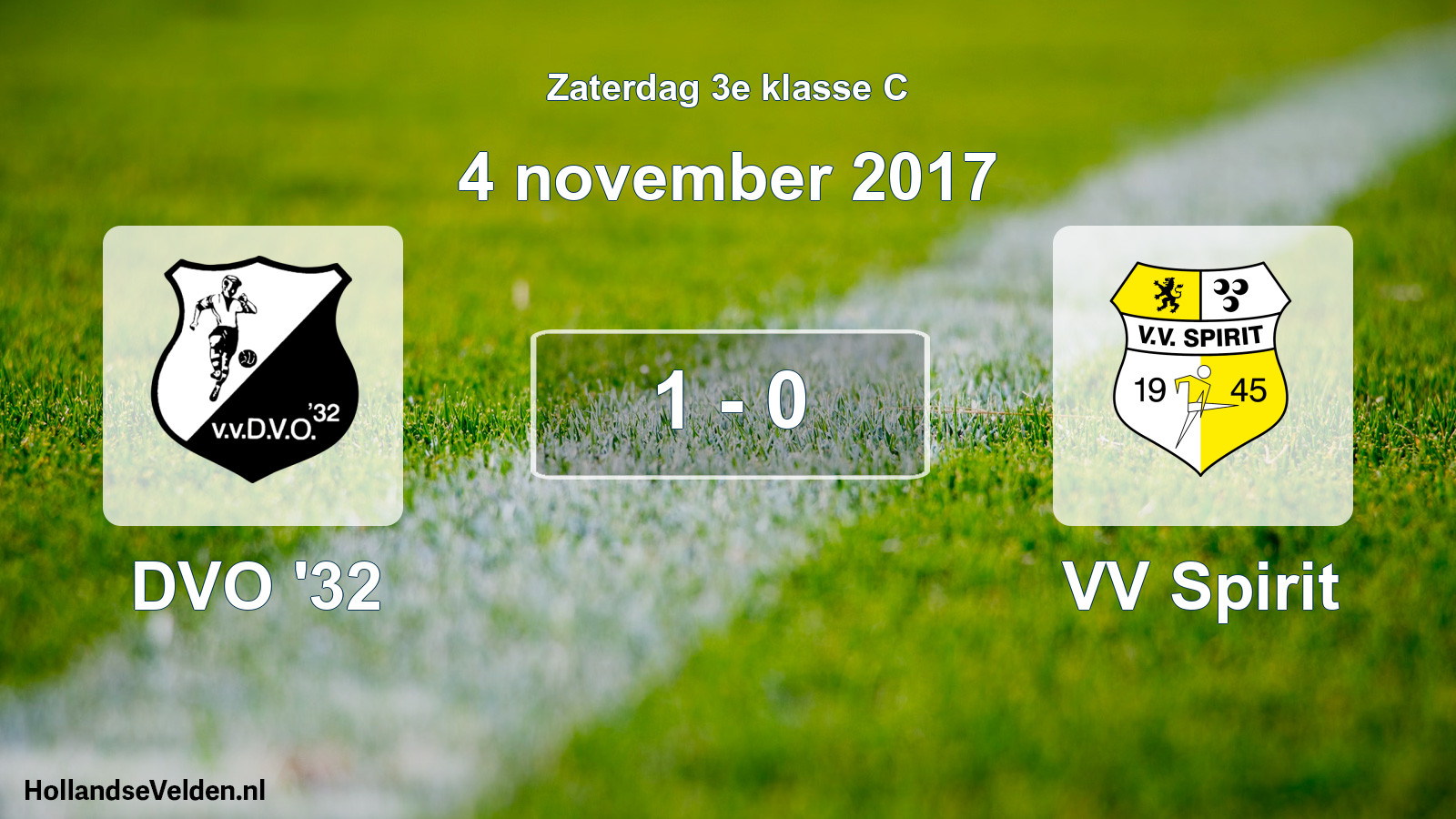 Total number of matches played: DVO '32 - VV Spirit 1 - 0 (4 November 2017)