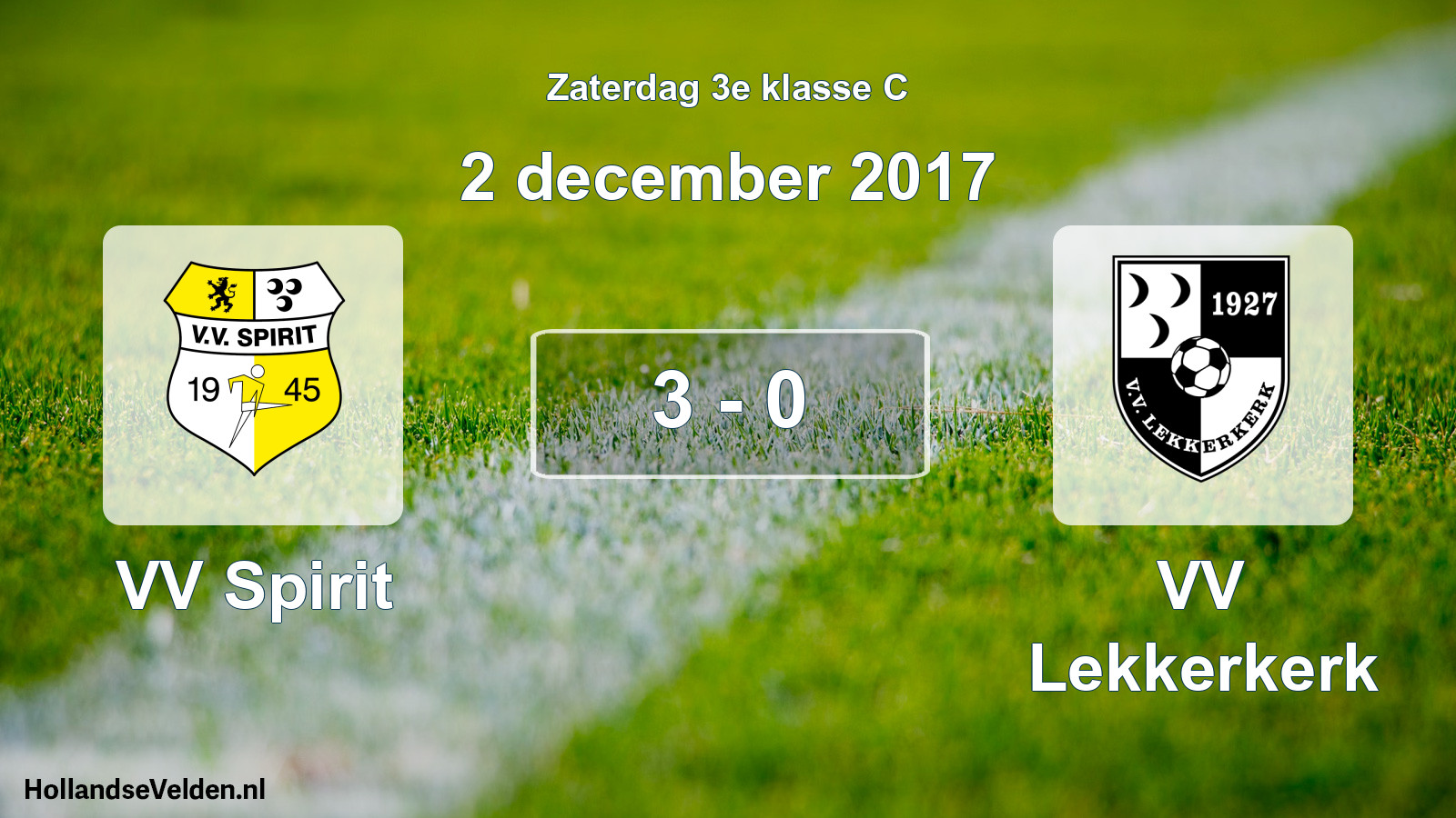 Total number of matches played: VV Spirit - VV Lekkerkerk 3 - 0 (2 December 2017)