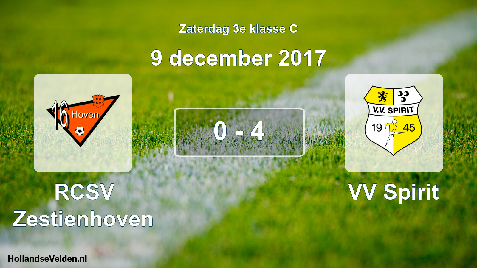 Total number of matches played: RCSV Zestienhoven - VV Spirit 0 - 4 (9 December 2017)