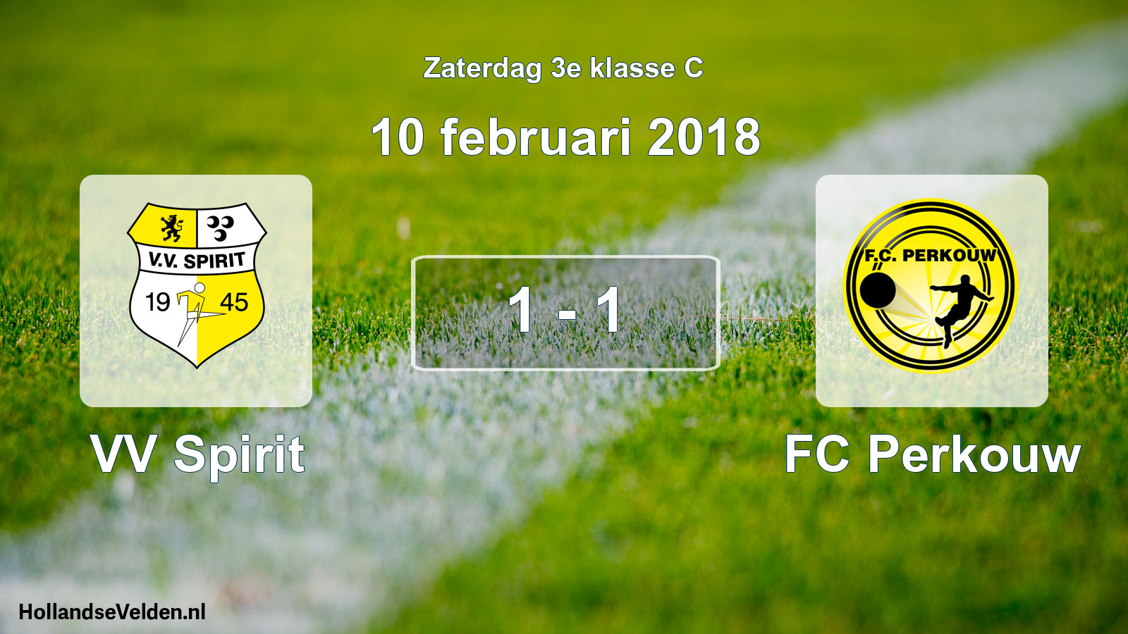 Total number of matches played: VV Spirit - FC Perkouw 1 - 1 (10 February 2018)