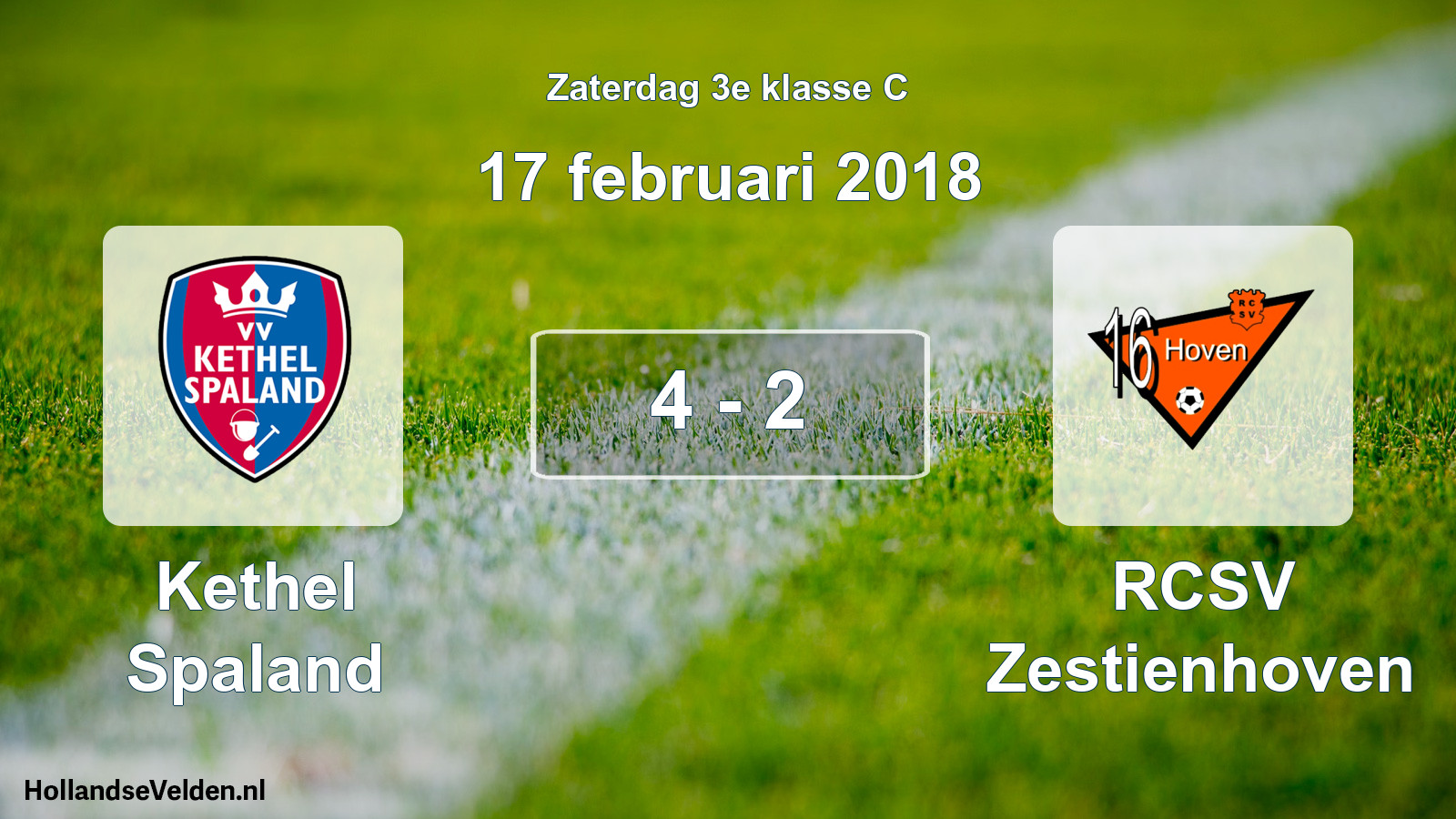 Total number of matches played: Kethel Spaland - RCSV Zestienhoven 4 - 2 (17 February 2018)