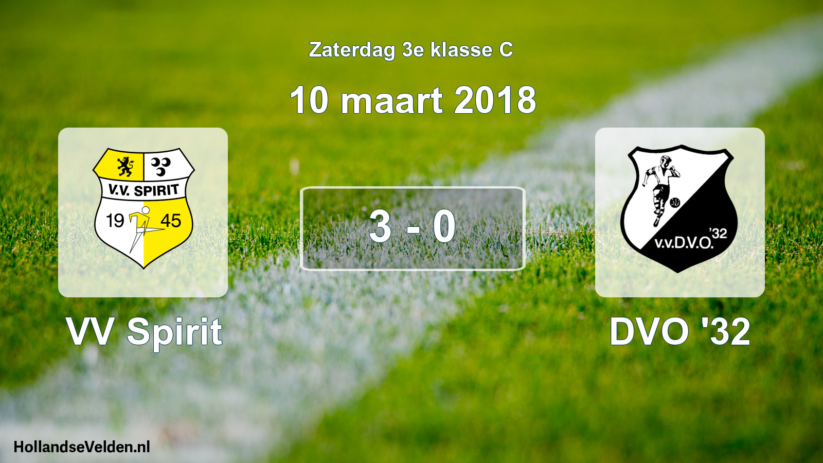 Total number of matches played: VV Spirit - DVO '32 3 - 0 (10 March 2018)