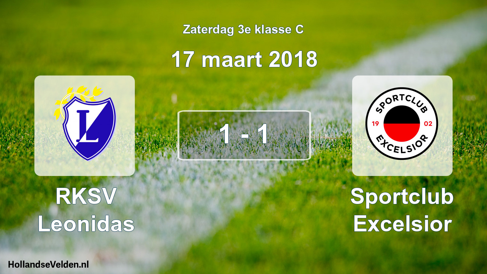Total number of matches played: RKSV Leonidas - Sportclub Excelsior 1 - 1 (17 March 2018)