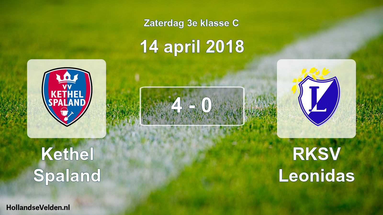 Total number of matches played: Kethel Spaland - RKSV Leonidas 4 - 0 (14 April 2018)