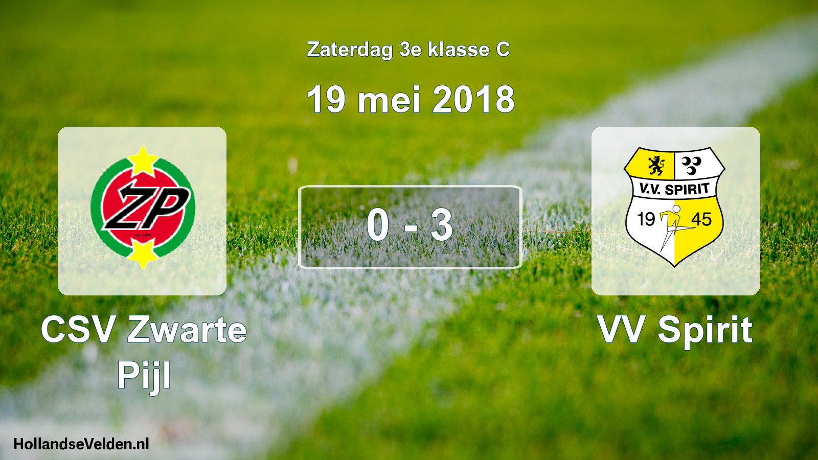 Total number of matches played: CSV Zwarte Pijl - VV Spirit 0 - 3 (19 May 2018)
