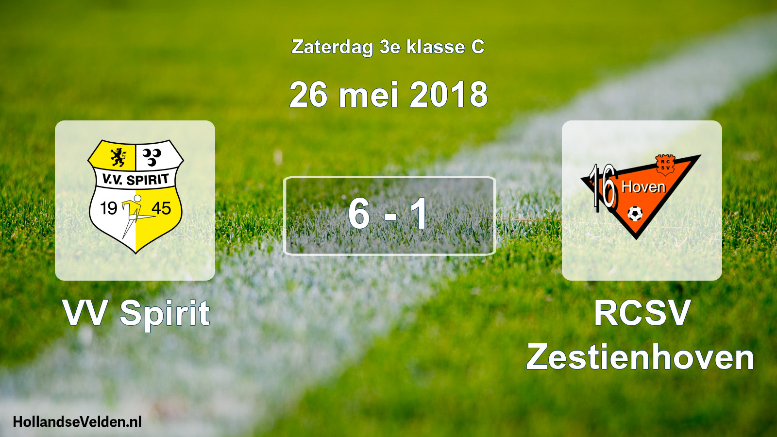 Total number of matches played: VV Spirit - RCSV Zestienhoven 6 - 1 (26 May 2018)