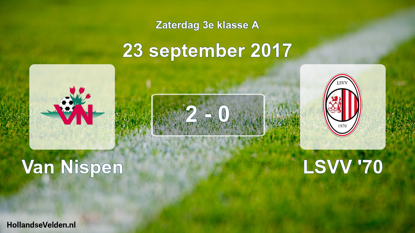 Total number of matches played: Van Nispen - LSVV '70 2 - 0 (23 September 2017)