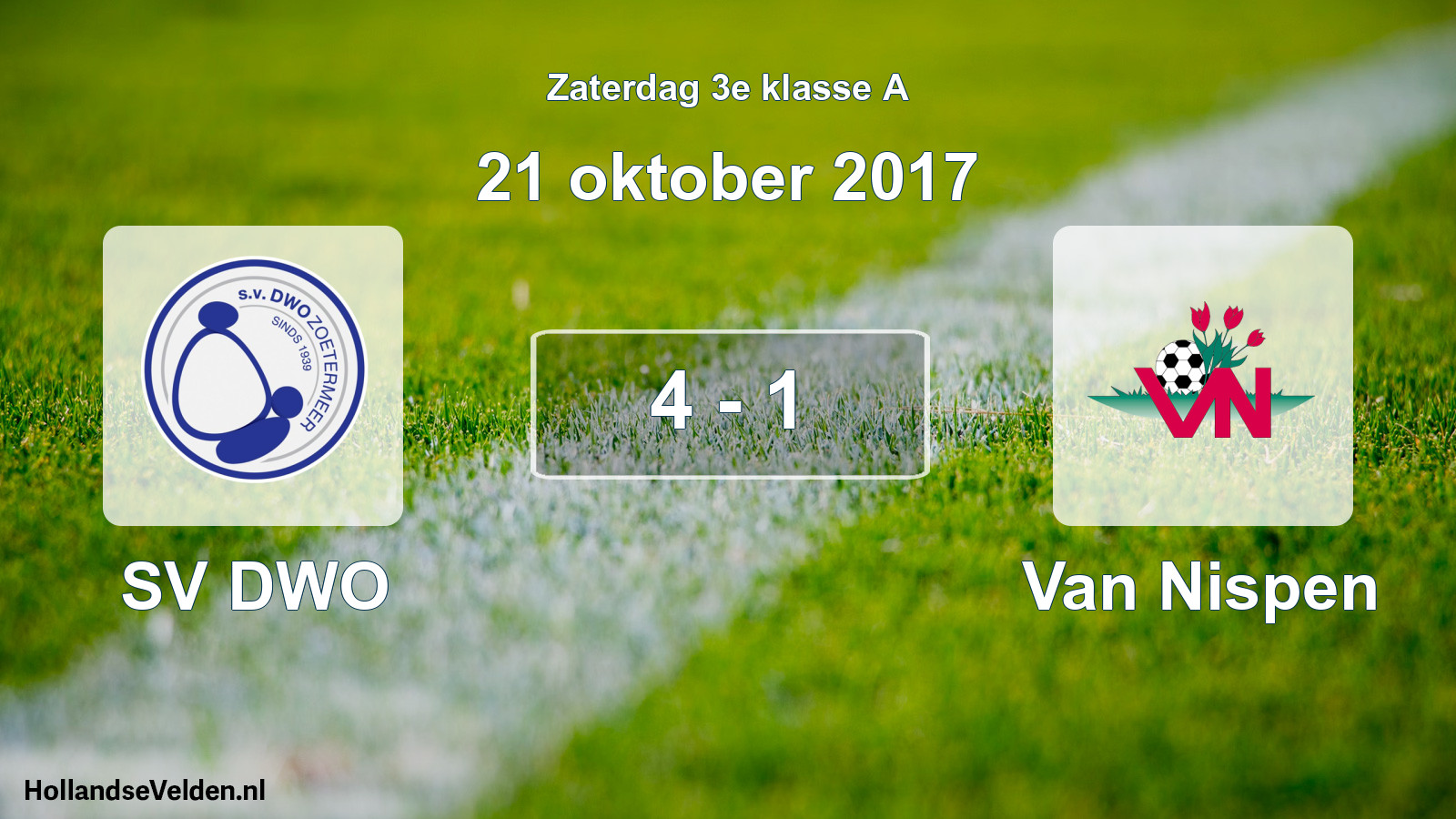 Total number of matches played: SV DWO - Van Nispen 4 - 1 (21 October 2017)