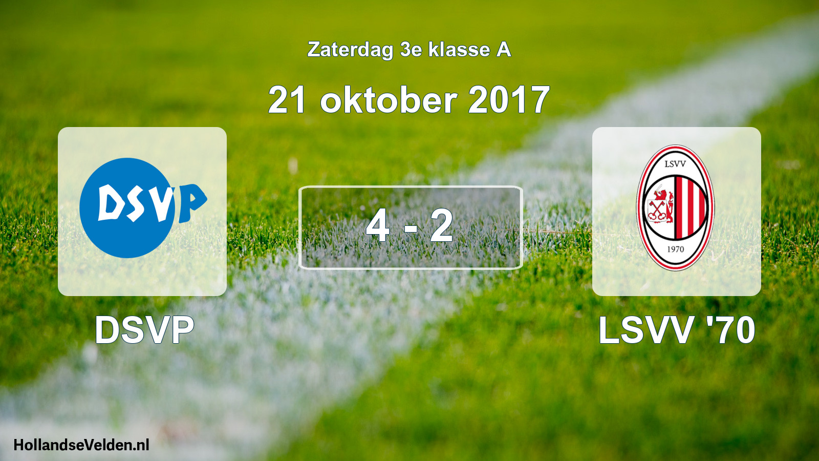 Total number of matches played: DSVP - LSVV '70 4 - 2 (21 October 2017)