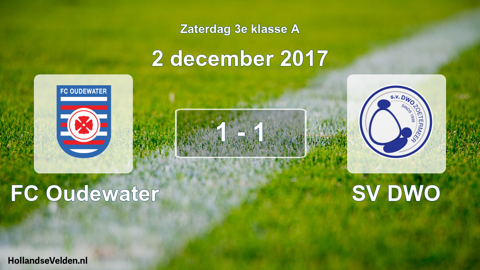 Total number of matches played: FC Oudewater - SV DWO 1 - 1 (2 December 2017)