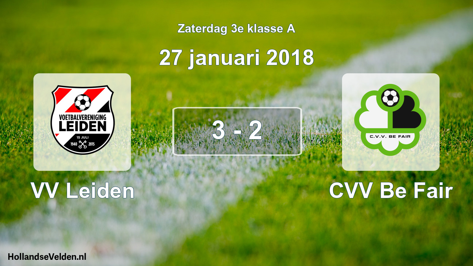 Total number of matches played: VV Leiden - CVV Be Fair 3 - 2 (27 January 2018)